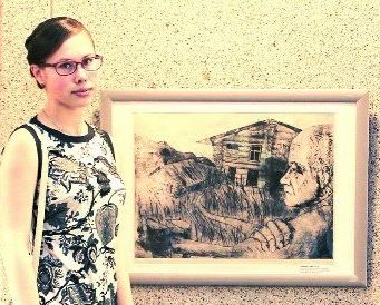 ГРАН-ПРИ Второй международной выставки-конкурса художественных произведений детей и юношества "Белая ворона": Рыпакова София, 16 лет, «Веркольский диптих» к творчеству Ф. Абрамова, Северодвинск, Россия 